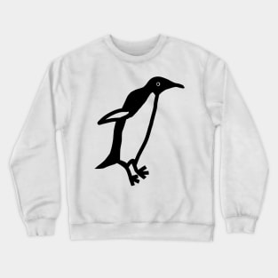 Cute Jumping Penguin Black Line Drawing Doodle Animals Crewneck Sweatshirt